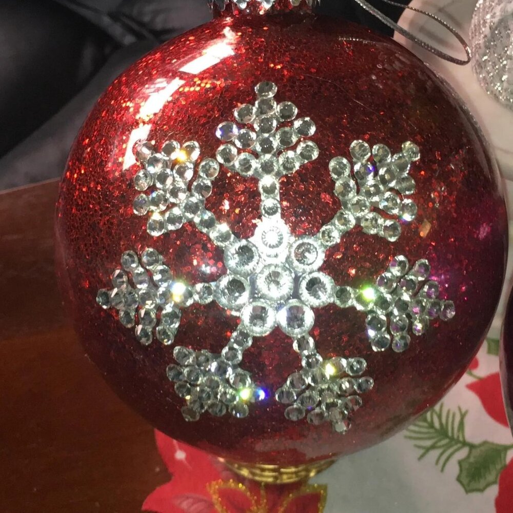 STAR Christmas Balls-Christmas Decorations, 5" Round Christmas Ornaments